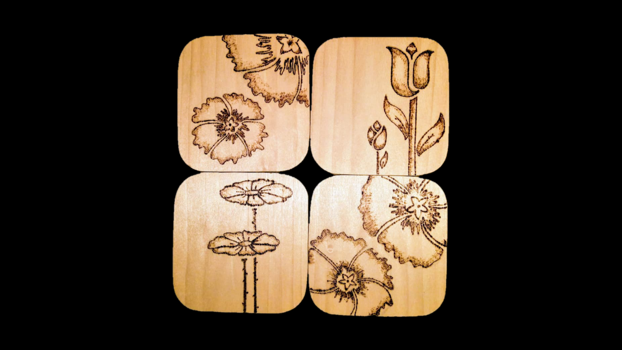 Floral coasters